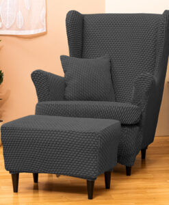 Potah na křeslo ušák s podsedákem Malaga  - Natahovací elastický potah